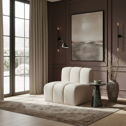 Arc - Boucle Fabric Straight Chair