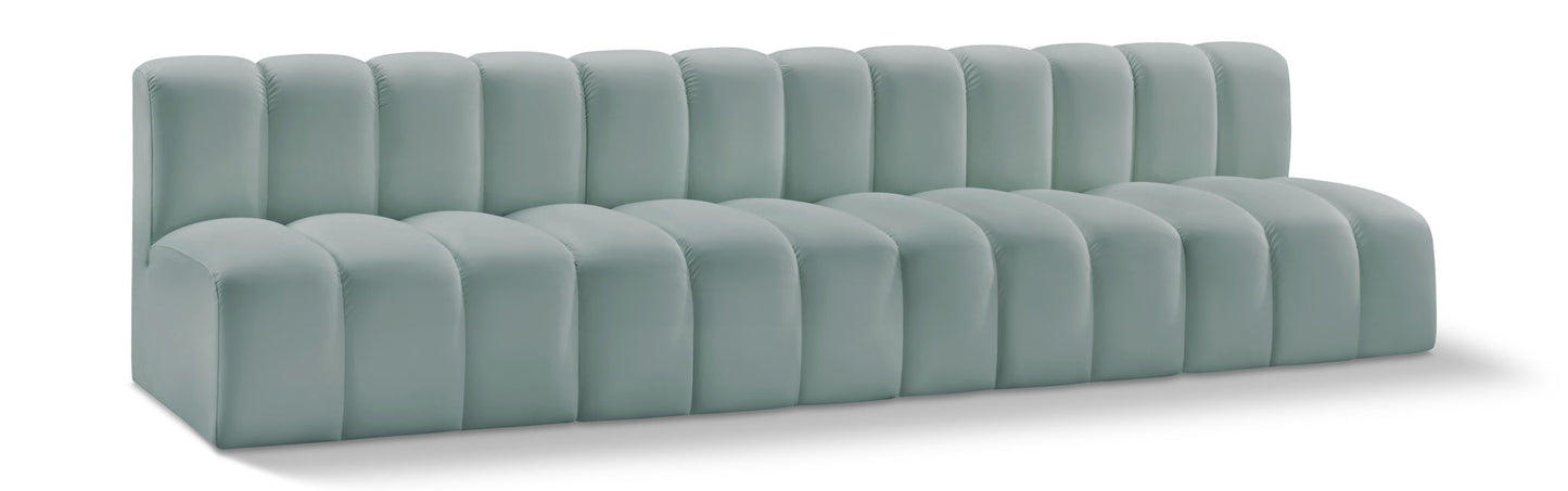 Arc - Faux Leather 4 Seats Modular Sofa