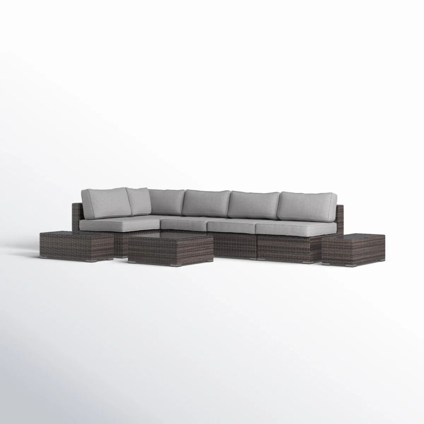 Wicker Sectional Seating Group With Cushions