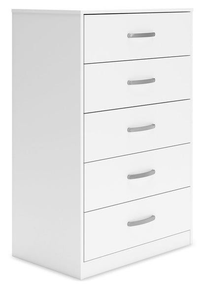 Flannia - Five Drawer Chest - 46" Height - White