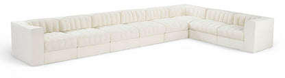 Rummi - Velvet Performance Fabric Upholstered 8 Piece Modular Sectional (With 3 Corner Chairs)