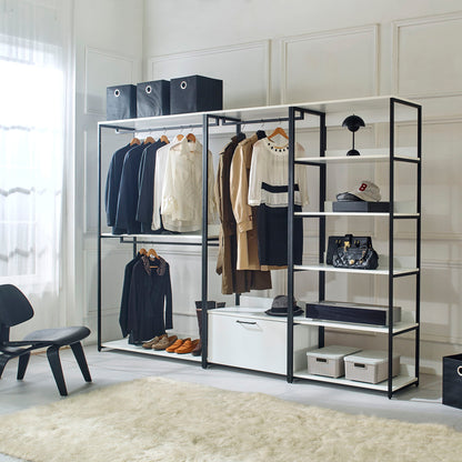 Fiona - Freestanding Walk-In Closet System, Extra Storage Space - White
