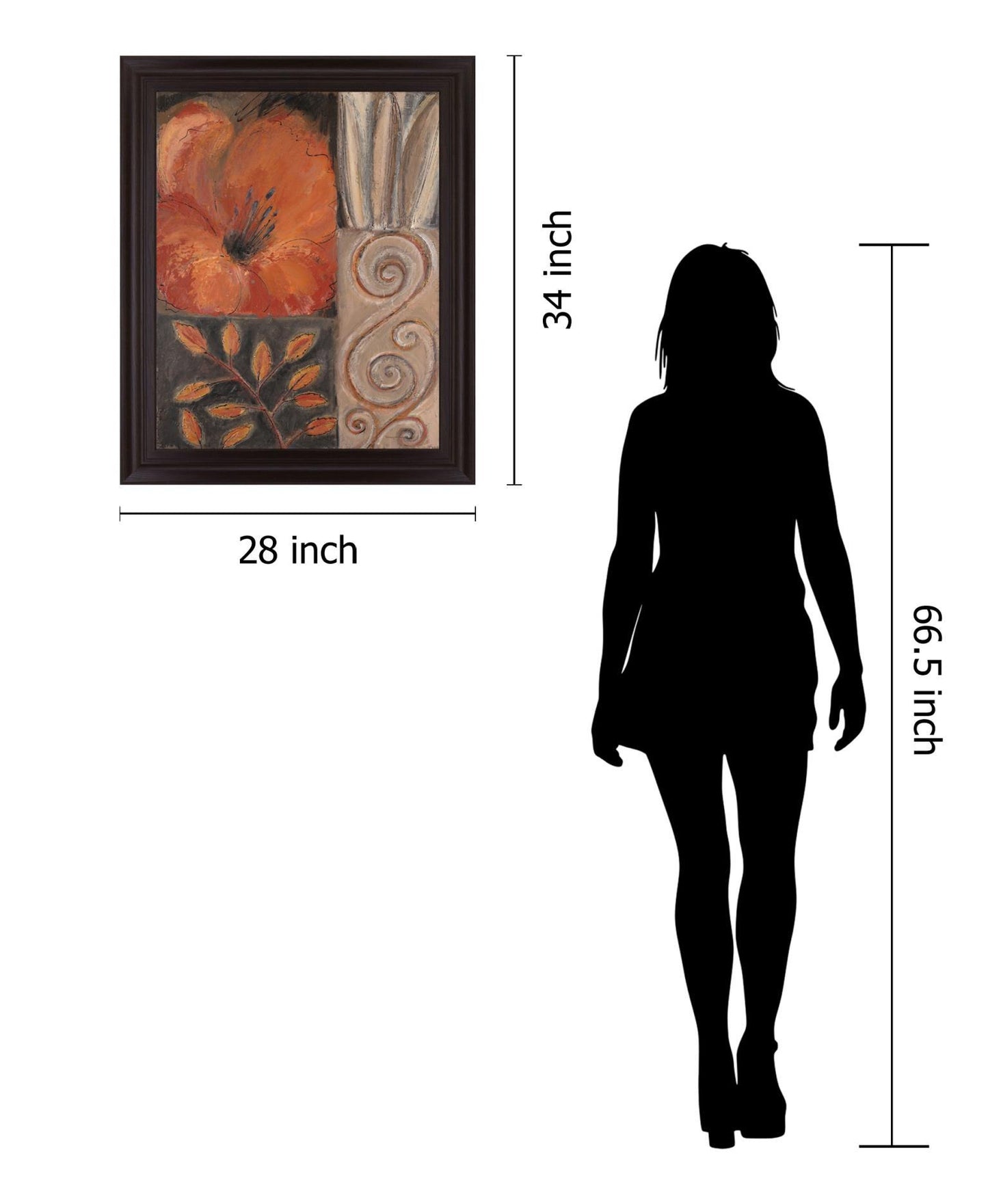 Spiraled Poppy - 28" x 34" Framed Wall Art