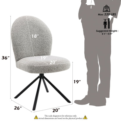 Side Chair With Swivel (Set of 2) - Gray