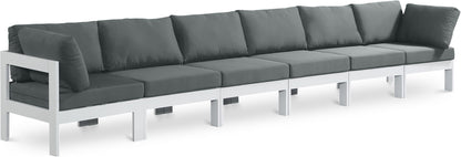 Nizuc - Outdoor Patio 6 Seat Modular Sofa With White Frame