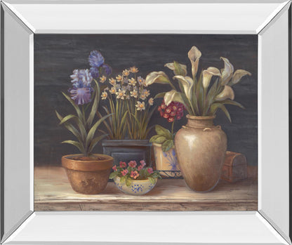 Pottery Blooms - 22" x 26" Framed Wall Art - Green
