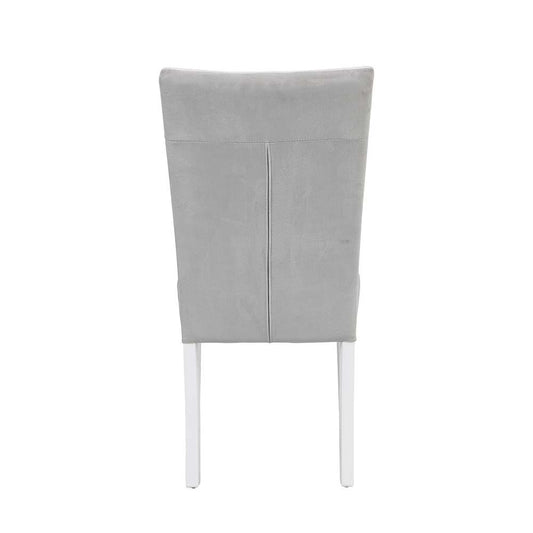 Elizaveta - Side Chair (Set of 2) - Gray Velvet &White High Gloss