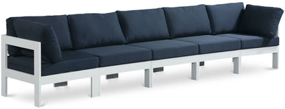 Nizuc - Outdoor Patio 5 Seat Modular Sofa With White Frame