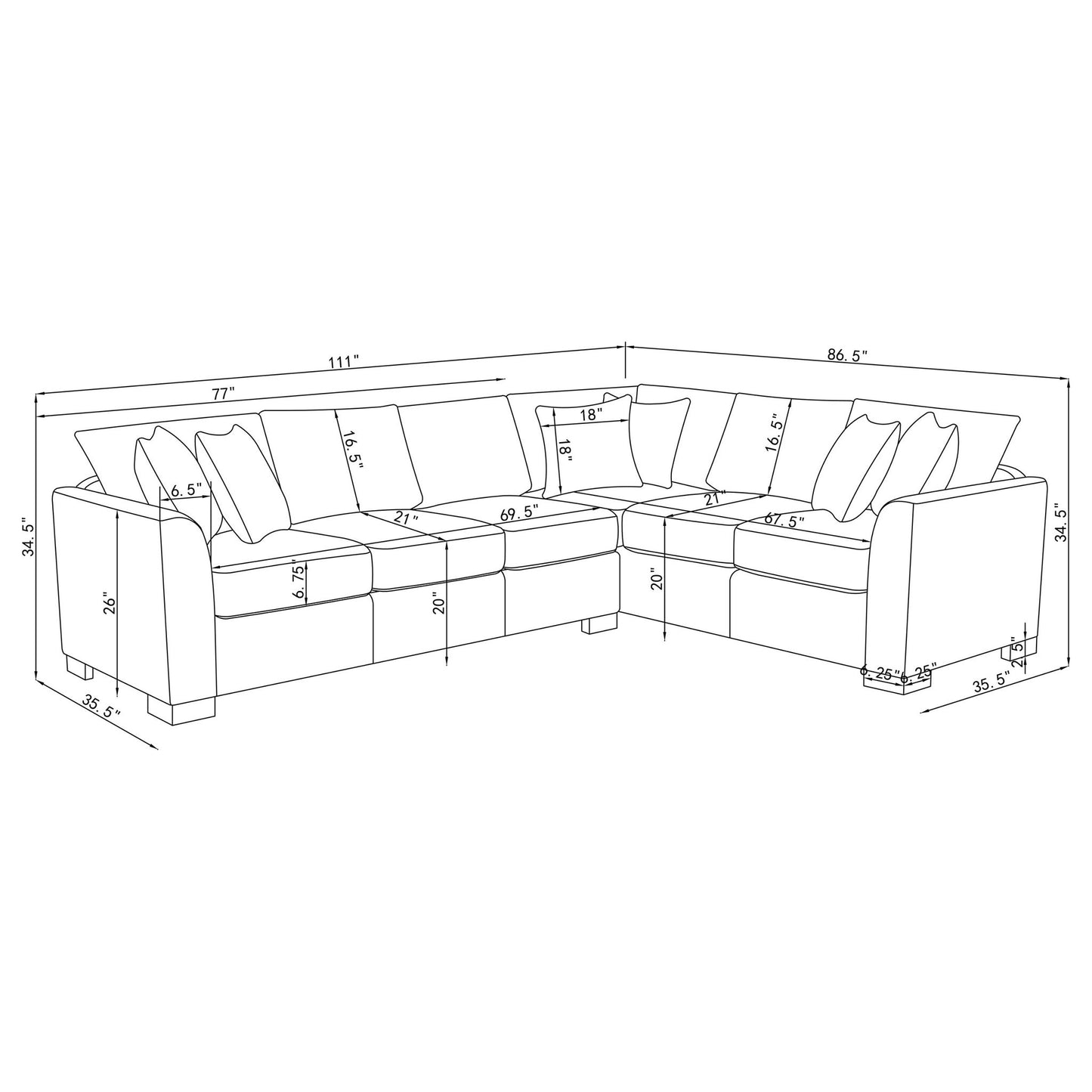 Radison - Upholstered Sectional Sofa With Hidden Sleeper - Greige
