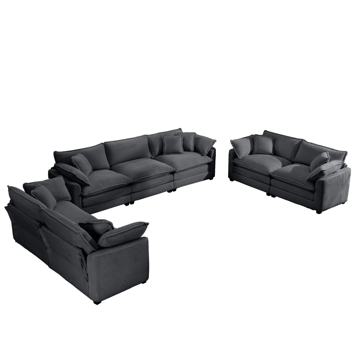 Elegant Oversized Sectional Sofa Set With Deep Seats And Flexible Layout