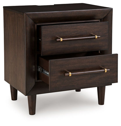 Dantenton - Two Drawer Night Stand - Merlot