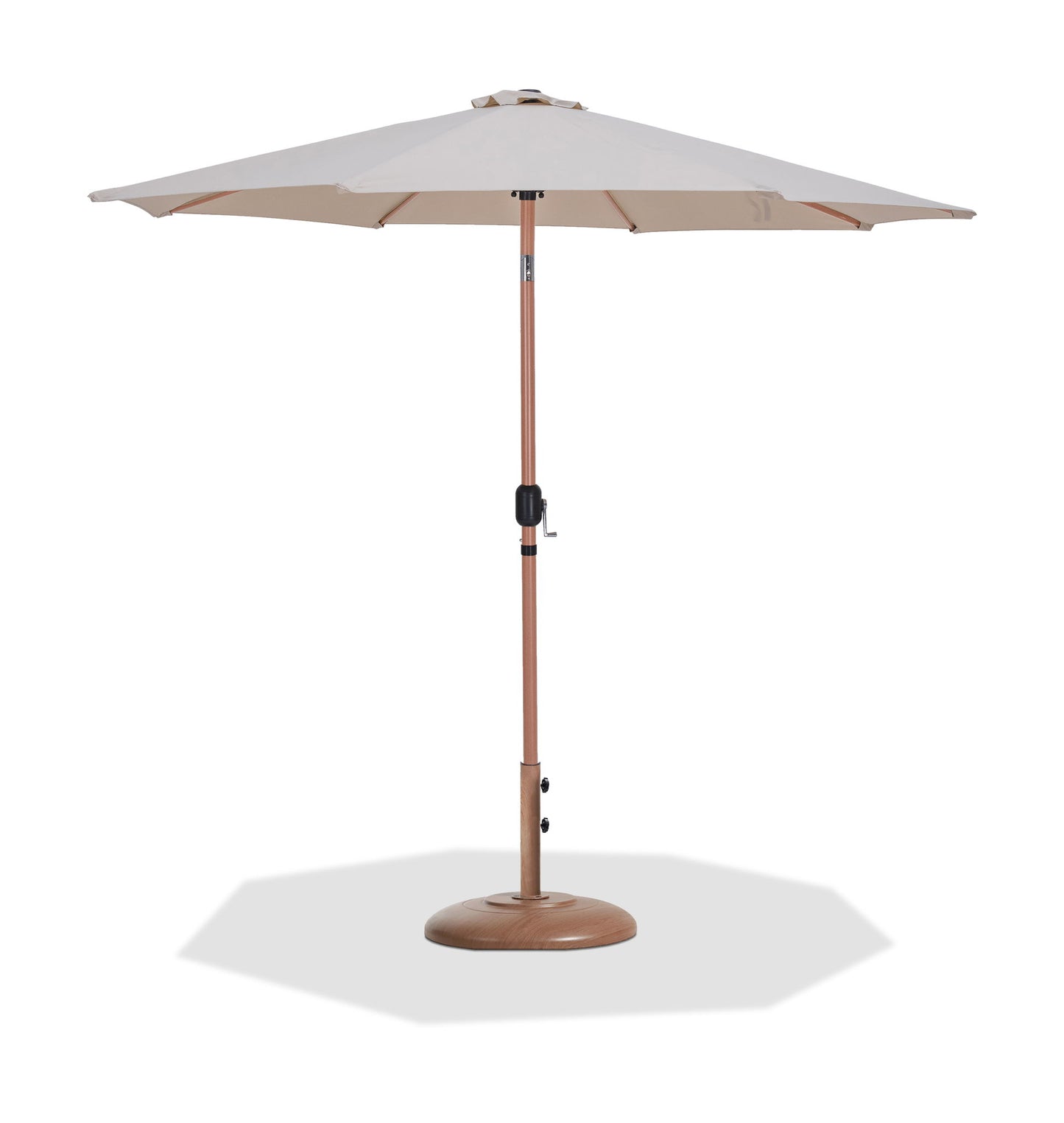 Fiji - Aluminum Patio Umbrella With Round Teak Base