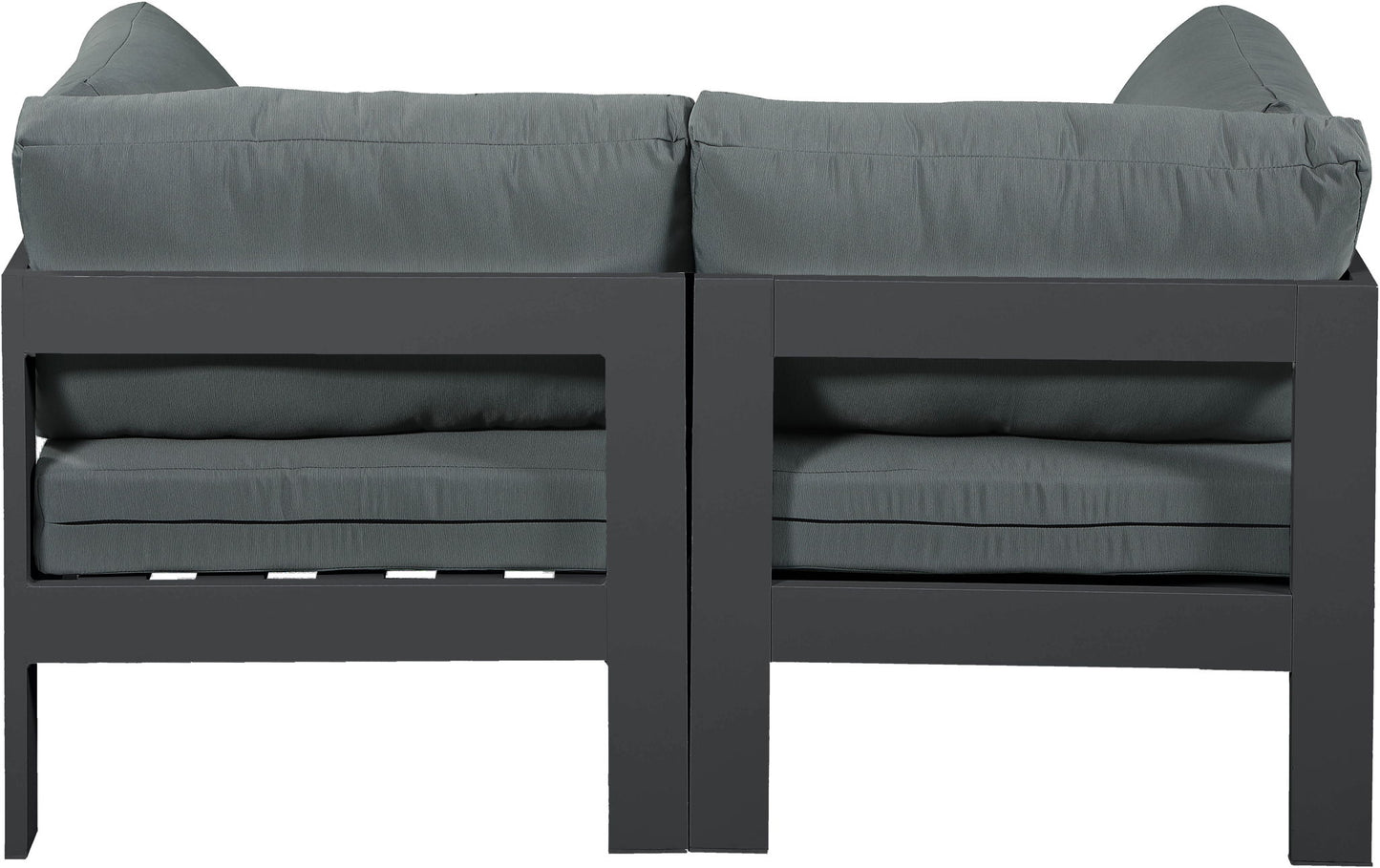 Nizuc - Outdoor Patio 2 Seat Modular Sofa With Gray Frame
