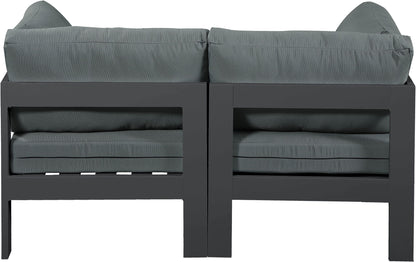 Nizuc - Outdoor Patio 2 Seat Modular Sofa With Gray Frame