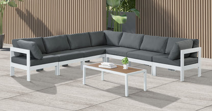 Nizuc - Outdoor Patio 7 Piece Modular Sectional With White Frame