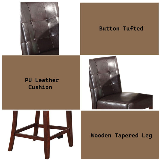 Britney - 20" Counter Height Chair (Set of 2) - Espresso Synthetic Leather & Walnut