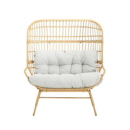 Palos - Outdoor Wicker Loveseat - Light Brown