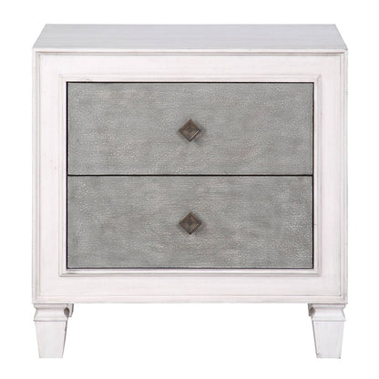 Katia - Nightstand - Rustic Gray & Weathered White