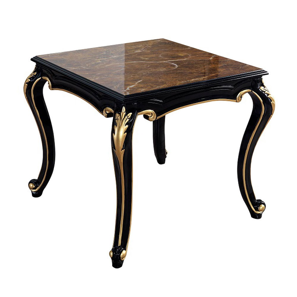 Betria - End Table - Engineered Stone Top, Gold & Black