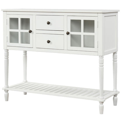 Hearth & Haven Stella - Buffet Storage Cabinet With Bottom Shelf - White