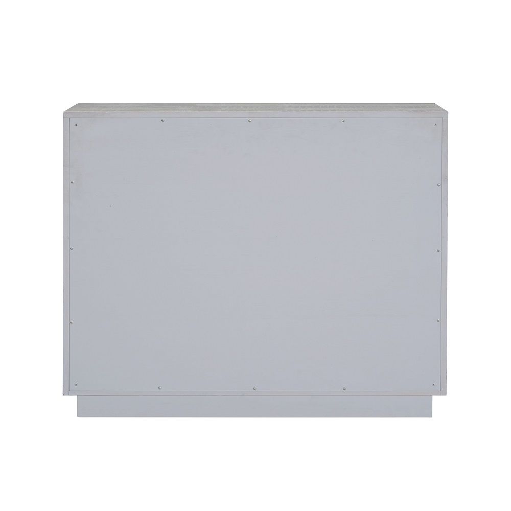 Anpu - Console Cabinet - Silver Faux Crocodile Skin