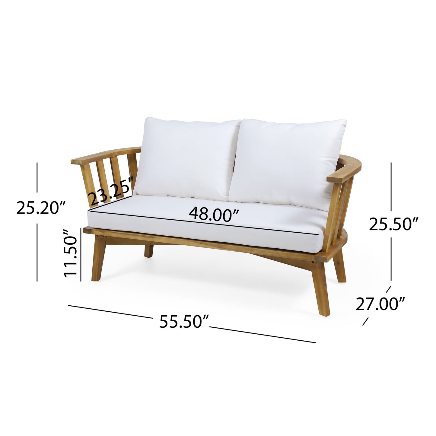 Patio Furniture Set, Outdoor Acacia Wood Patio Club Chair With Table