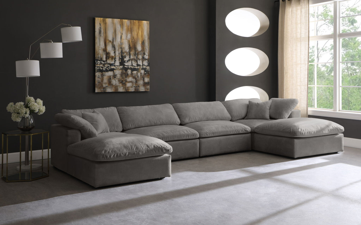 Cozy - 6 Piece Modular Double Chaise Sectional