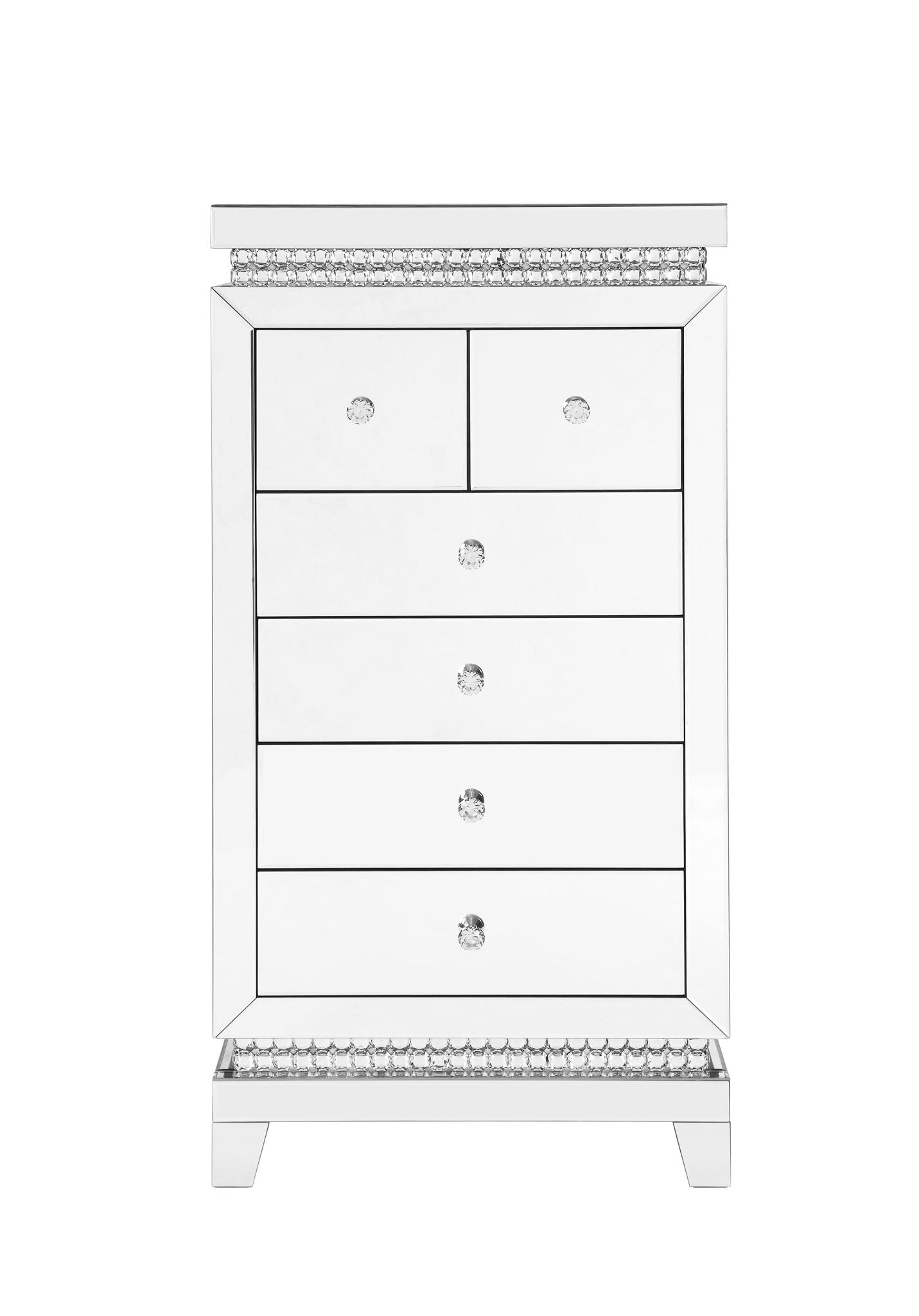 Lotus - Cabinet - Mirrored, Faux Ice Cube Crystals