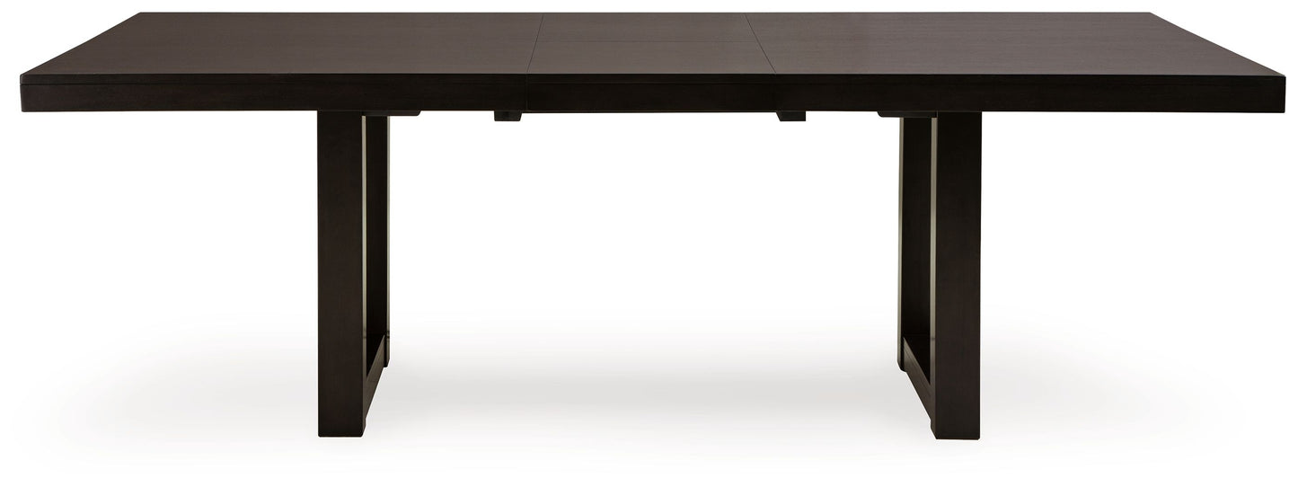 Neymorton - Rectangular Dining Room Butterfly Extension Table - Dark Grayish Brown