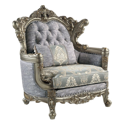Miliani - Chair With Pillow - Fabric & Antique Bronze