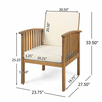 Casa - Acacia Club Chair Coastal Classic Outdoor Seating, Waterproof Fabric