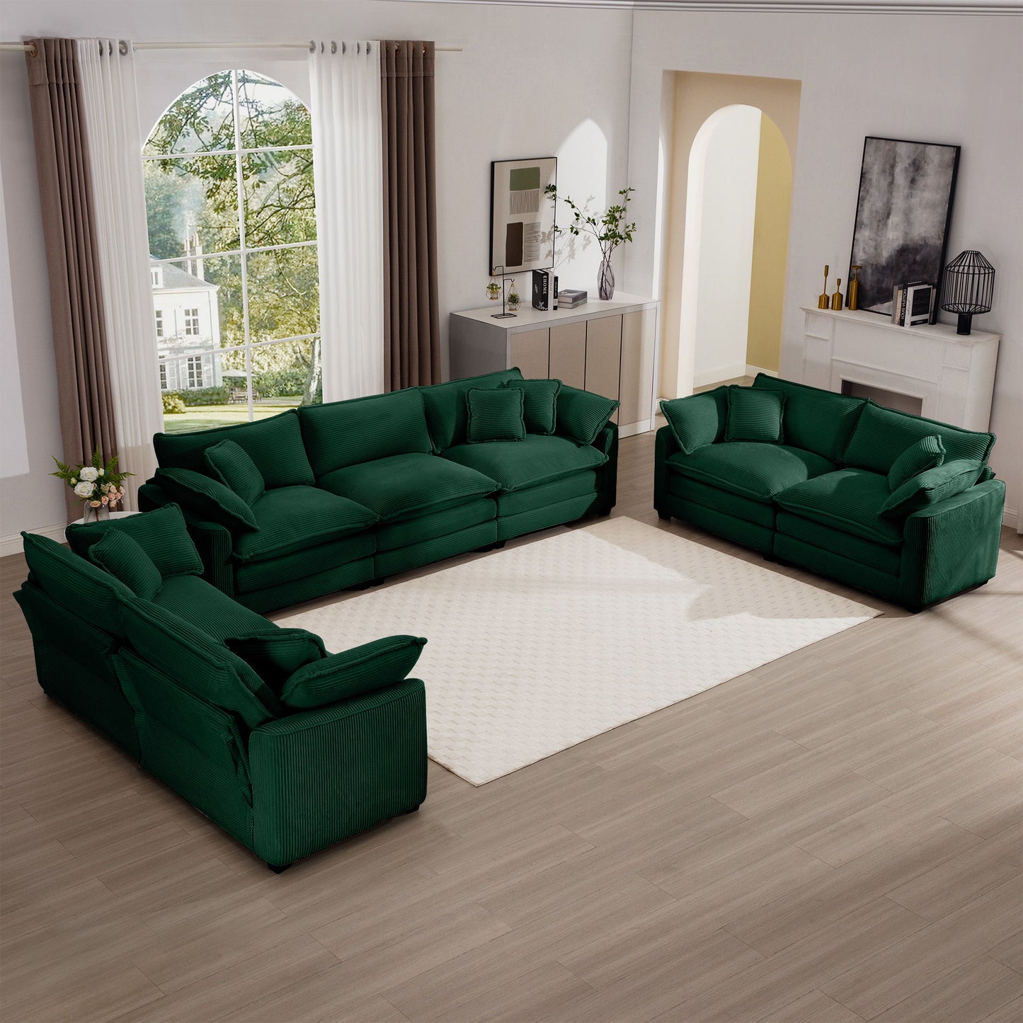 Elegant Oversized Sectional Sofa Set With Deep Seats And Flexible Layout