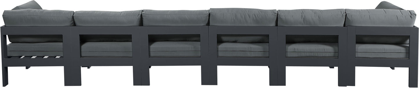 Nizuc - Outdoor Patio 6 Seat Modular Sofa With Gray Frame
