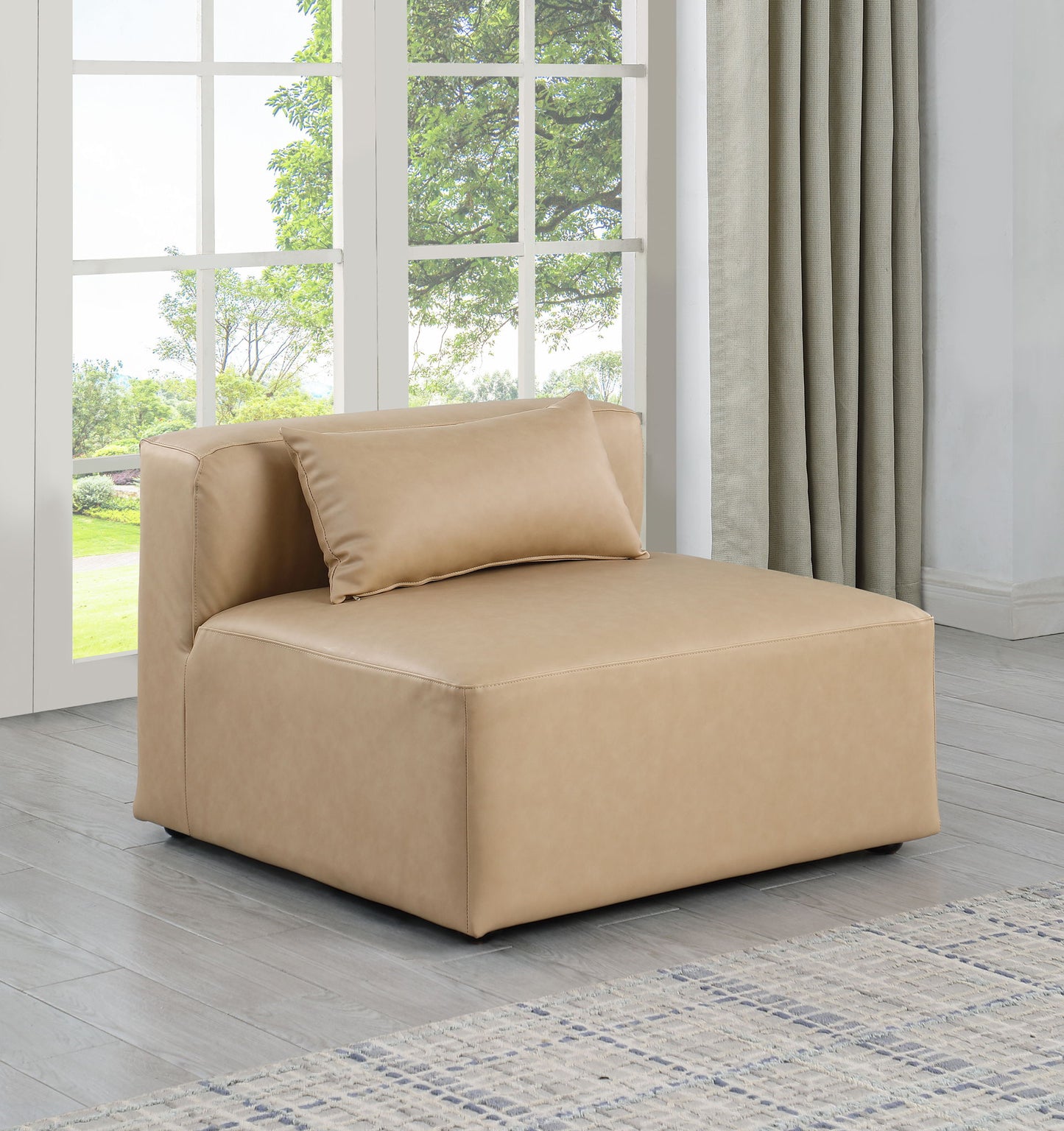 Cube - Armless Chair - Tan