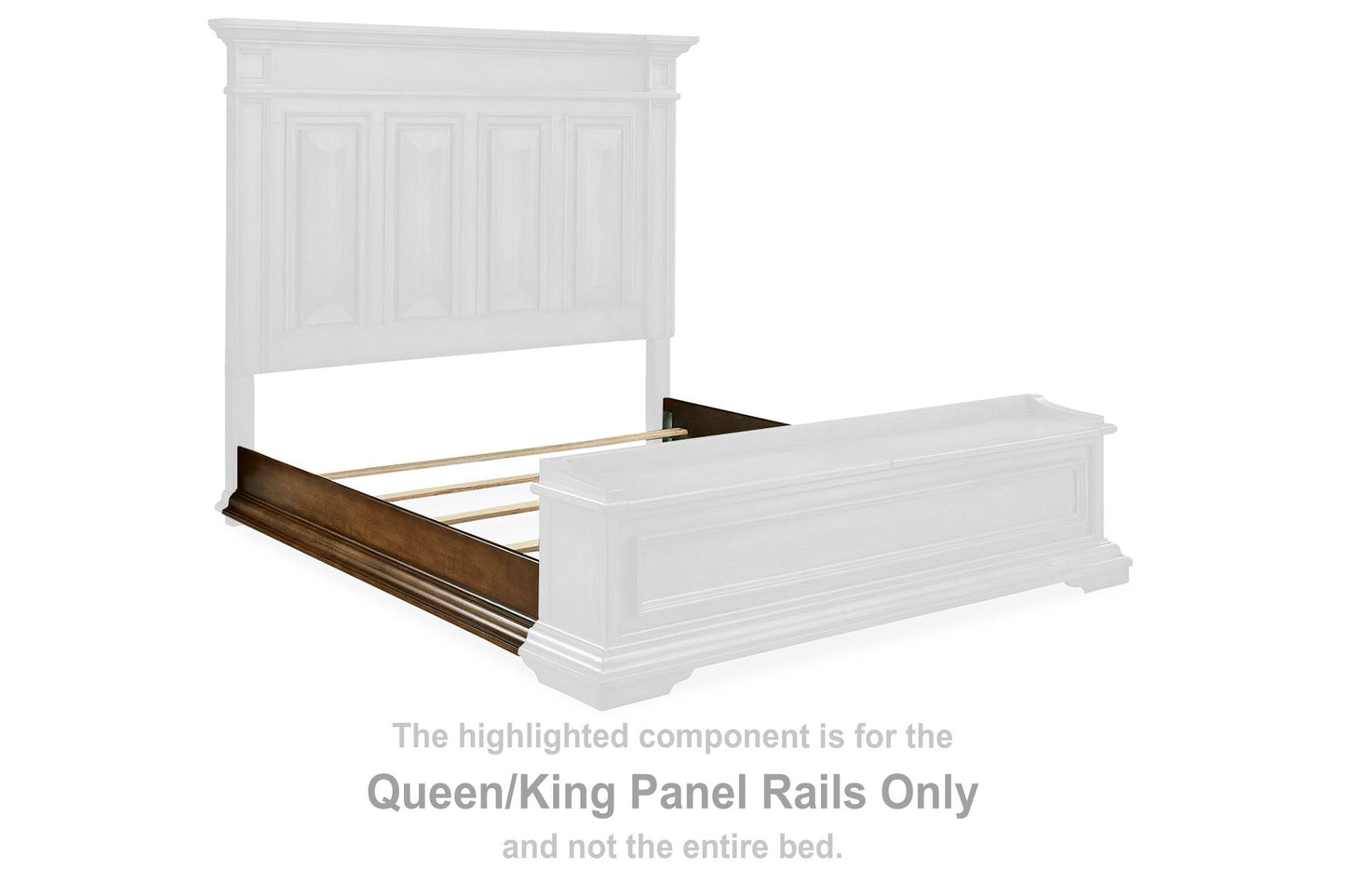Frantanna - Queen/King Panel Rails - Brown