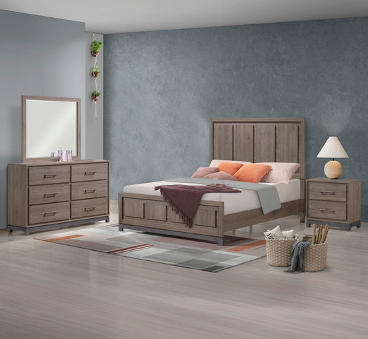 River - Queen 4 Piece Bedroom Set - Light Brown