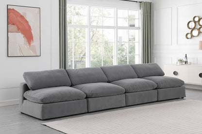 Comfy - Velvet Modular Armless Sofa 4 Seats