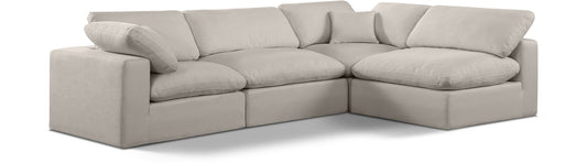 Comfy - 4 Piece Linen Fabric Modular Armless Sectional