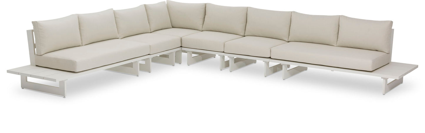 Maldives - 6 Piece Water Resistant Outdoor Patio Modular Sectional With White Base