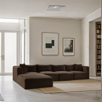 Shaggy - 5 Piece Modular Sectional With Ottoman