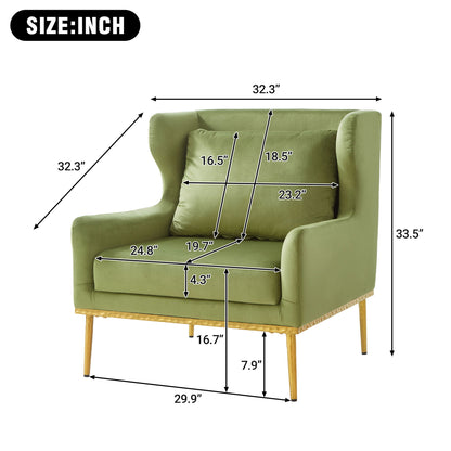 Elegant Curved Armrest Accent Armchair