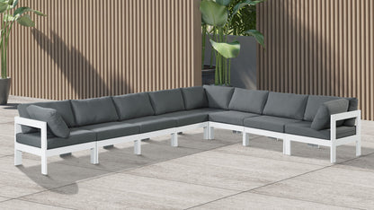 Nizuc - Outdoor Patio 8 Piece Modular Sectional With White Frame