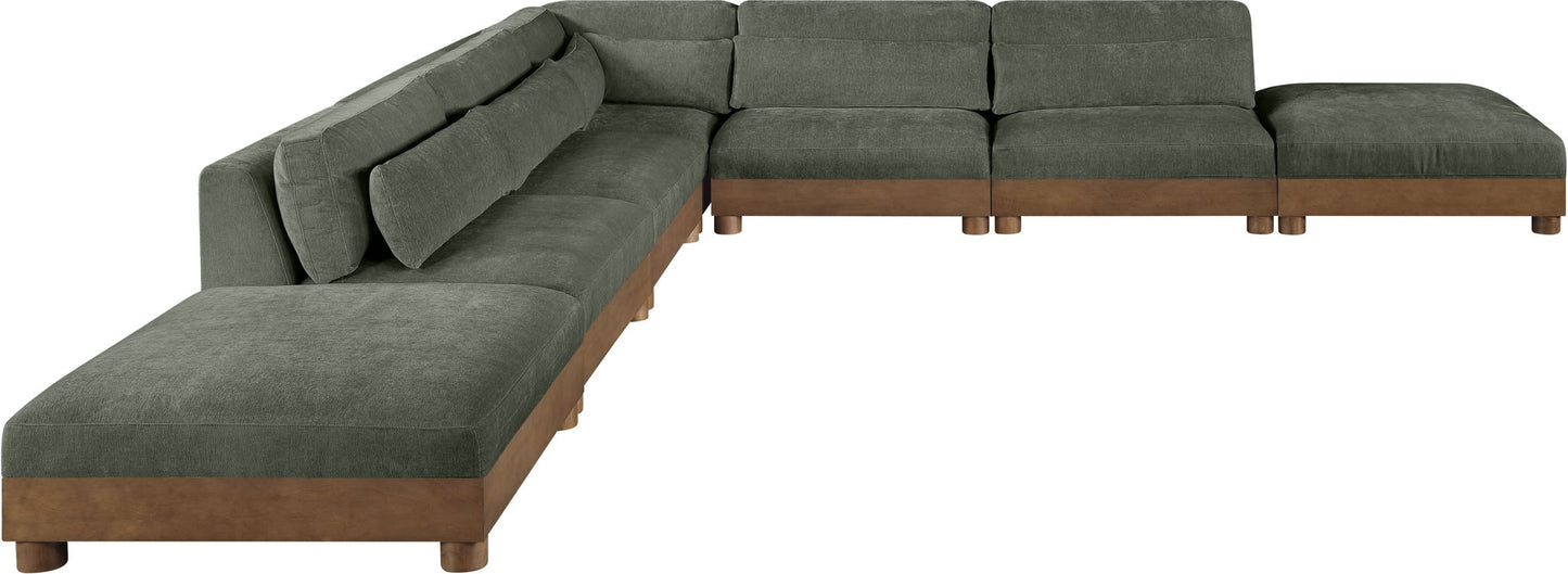 Turin - Chenille Fabric Upholstered Modular Sectional - Green