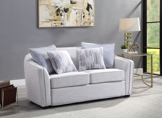 Mahler II - Loveseat With 4 Pillows - Beige Linen