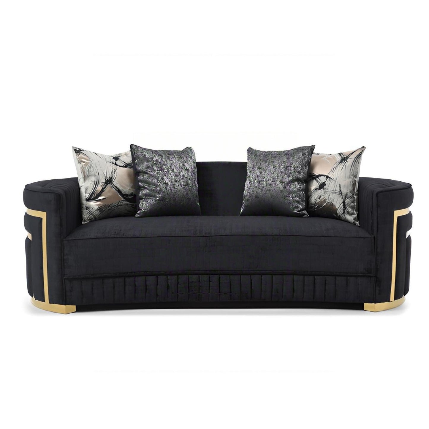 Soledad - Sofa With Upholstery And Hued Accents - Black