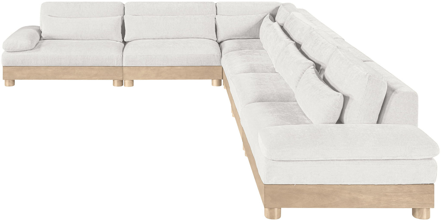 Turin - Chenille Fabric Upholstered Modular Sectional - White