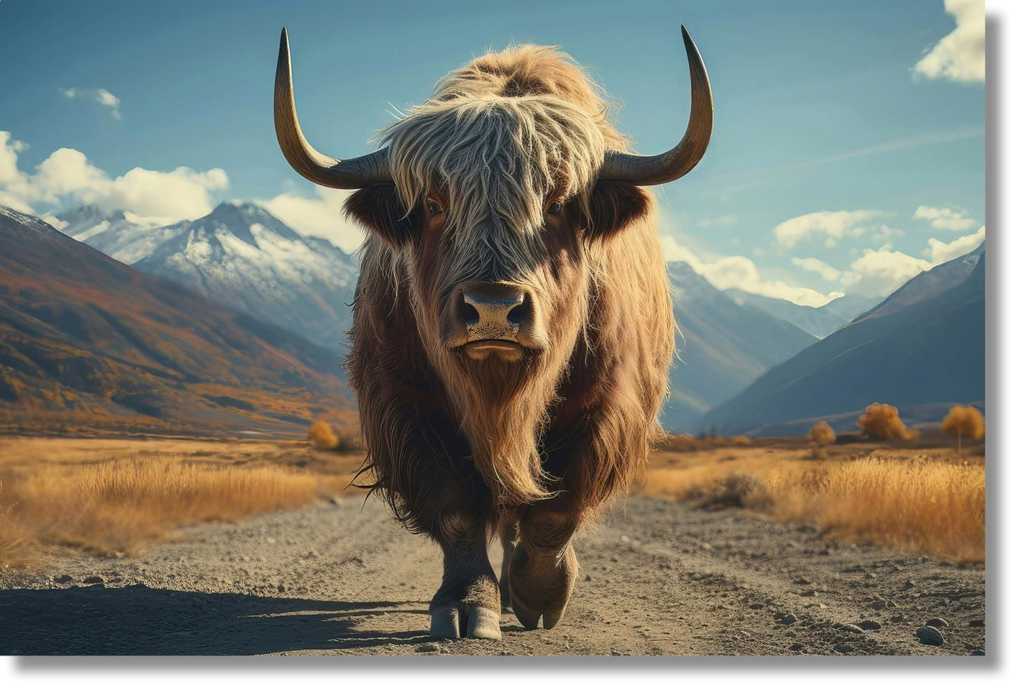 Golden Highland Stance - 40" x 60" Framed Wall Art