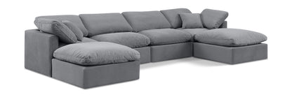 Indulge - Velvet 6 Piece Modular Double Chaise Sectional