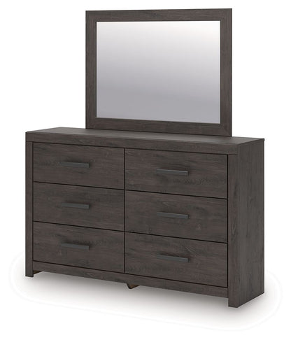 Prendonea - Dresser and Mirror - Charcoal
