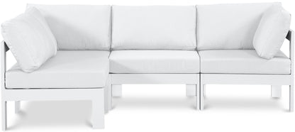 Nizuc - Outdoor Patio 4 Piece Modular Sectional With White Frame